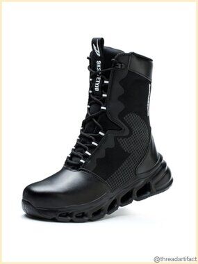 Tactical Boots Steel Toe Kevlar Anti-Puncture Leather Nylon Military Hiking